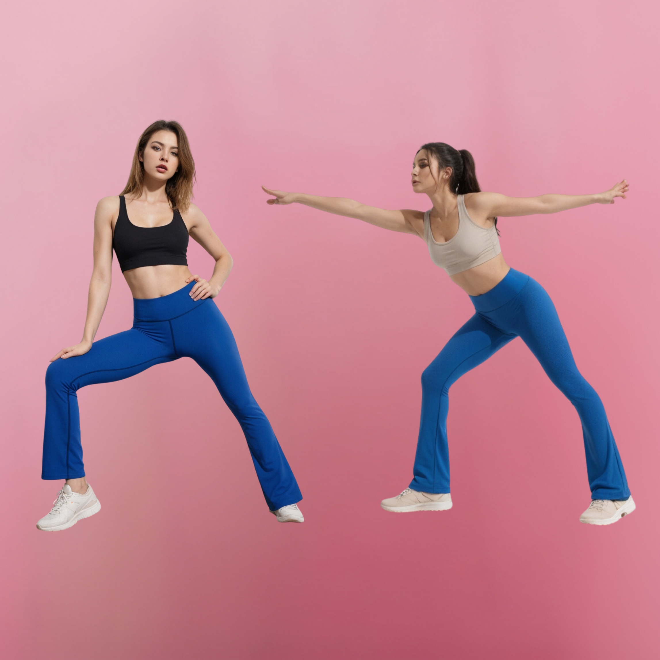 two girls posing with Fitness Flare Pants